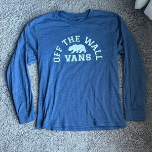 Vans Blue Long Sleeve Tee with White Print